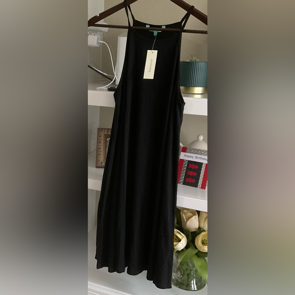Francesca’s Nostalgia Black Dress Sz M NWT